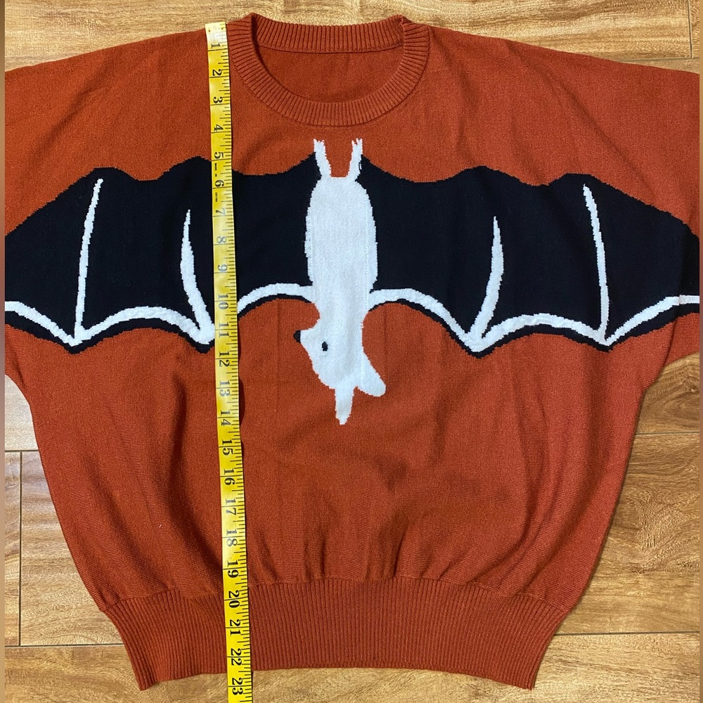 ModCloth Halloween Spooky Rust Bat Sweater - Picture 4 of 5